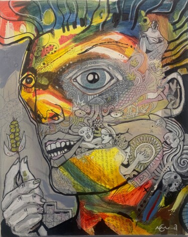 Peinture intitulée "Anxiogènese de la c…" par Christophe Aimé Mounier (C.am), Œuvre d'art originale, Acrylique Monté sur Châ…