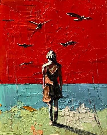 Steps into Freedom 绘画 标题为“Steps into Freedom” 由Vahe Bagumyan, 原创艺术品, 油 安装在木质担架架上