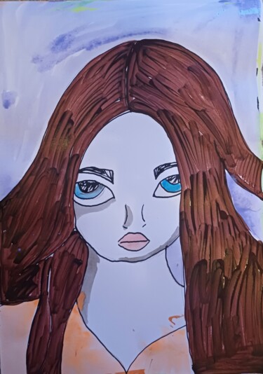Desenho intitulada "Lexy" por Ashton Knighting, Obras de arte originais, Tinta