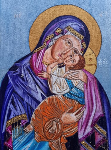 Peinture intitulée "Marie de la Nativité" par Laure Barlet, Œuvre d'art originale, Huile