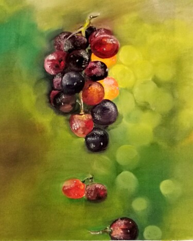 Peinture intitulée "Les raisins 1" par Catherine Maury, Œuvre d'art originale, Huile