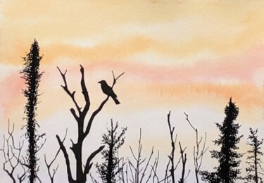 Painting titled "Rocher-Blanc 2" by Claudia Dumont, Original Artwork, Watercolor