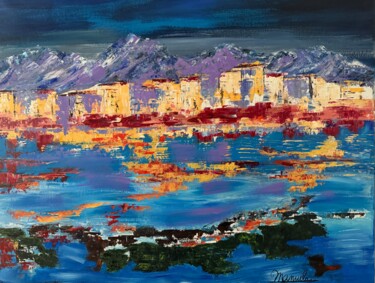 Peinture intitulée "Mer et montagne inv…" par Manuela Torres Carneiro, Œuvre d'art originale, Acrylique