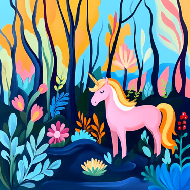 数字艺术 标题为“Enchanted Forest: P…” 由Olya Moose, 原创艺术品, 2D数字工作