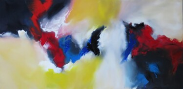 Peinture intitulée "Trajectoire" par Sandrine Hirson, Œuvre d'art originale, Huile Monté sur Châssis en bois