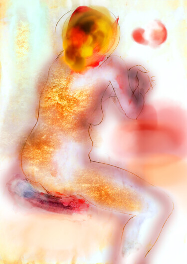 数字艺术 标题为“Naked body print” 由Kremena Zhekova, 原创艺术品, 数字油画