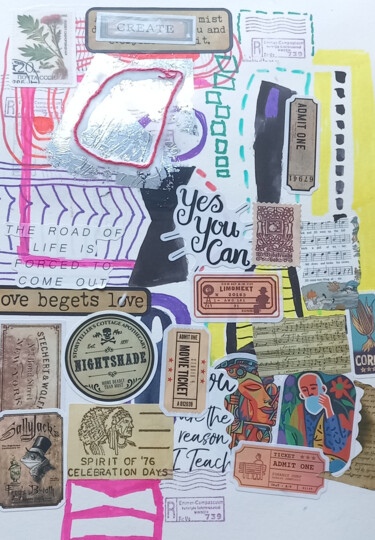 Collages titled "Slobozia" by Ronnie Kolner, Original Artwork, Collages