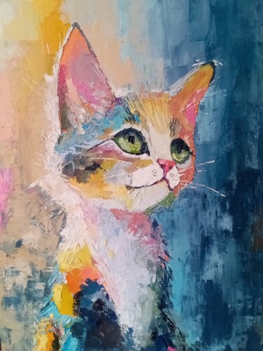 绘画 标题为“Котенок Гав” 由Dumitru Moroshan, 原创艺术品, 油