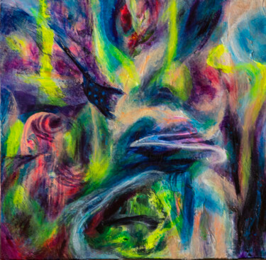Pintura titulada "Wake Up In Dream" por Lu Meng, Obra de arte original, Acrílico Montado en Panel de madera