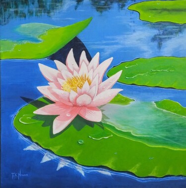 Malarstwo zatytułowany „Water lily” autorstwa Tomasz Krzysztof Nowak, Oryginalna praca, Akryl