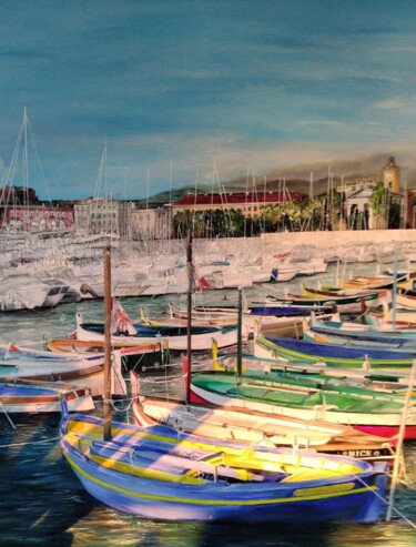 Peinture intitulée "Port de Nice" par Cristelle Pierron, Œuvre d'art originale, Huile Monté sur artwork_cat.