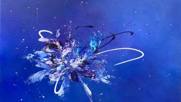 Peinture intitulée "COEUR DE LILAS" par Eliane Gautier, Œuvre d'art originale, Acrylique Monté sur Châssis en bois