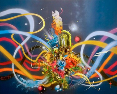Peinture intitulée "Matrix" par Rezine69 Ks (FLORIT FREDERIC), Œuvre d'art originale, Acrylique Monté sur Châssis en bois