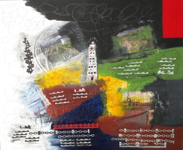 绘画 标题为“Quelque part aux Îl…” 由Claude Gascon, 原创艺术品, 丙烯 安装在木板上