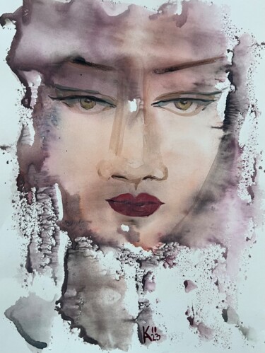 Devotion Painting titled "Devotion" by Katerina Anchugova, Original Artwork, Watercolor