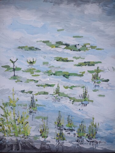Pittura intitolato "Sky in the lake" da Krsart, Opera d'arte originale, Acrilico