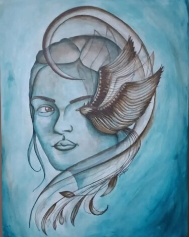 Painting titled "Freedom" by Shweta Choudhari, Original Artwork, Acrylic Mounted on Wood Stretcher frame