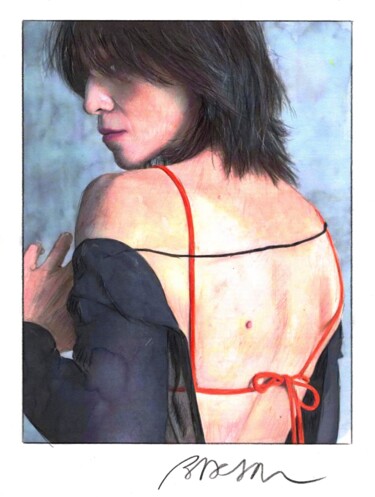 图画 标题为“Charlotte Gainsbourg” 由Bernard Deson, 原创艺术品, 墨
