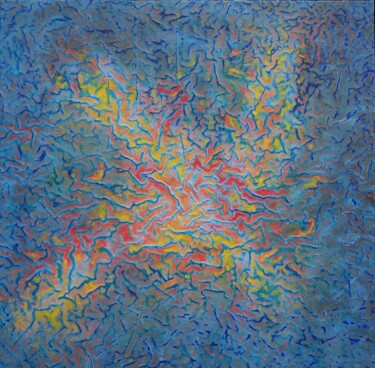 Painting titled "Eaux vives 2" by Sylvain Clercant, Original Artwork, Acrylic Mounted on Wood Stretcher frame