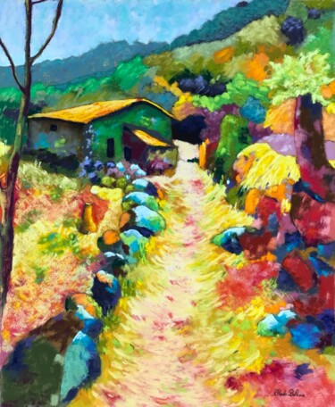 Peinture intitulée "Le Chemin" par Rhodebalens, Œuvre d'art originale, Pastel