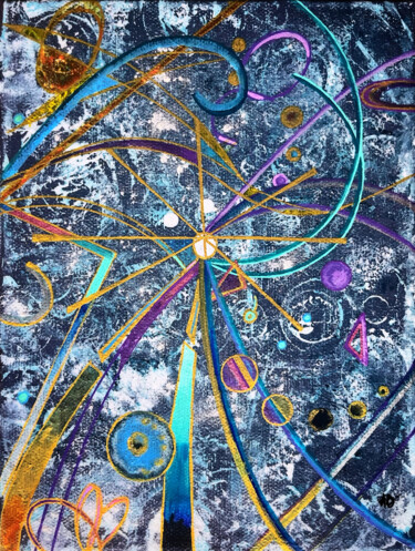 Painting titled "Pelote #12" by Anne Brigaud, Original Artwork, Acrylic