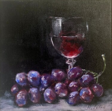 绘画 标题为“Grapes and Wine 2” 由Nataliya Fenko, 原创艺术品, 丙烯 安装在木质担架架上