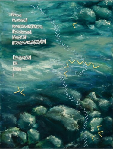 Verdant flow 绘画 标题为“Verdant flow” 由Valeria Ocean, 原创艺术品, 油 安装在木质担架架上