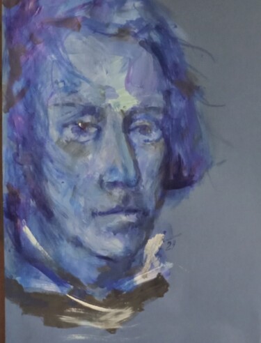 Disegno intitolato "Фредерик Шопен.Нокт…" da Tatyana Zakharova, Opera d'arte originale, Gouache