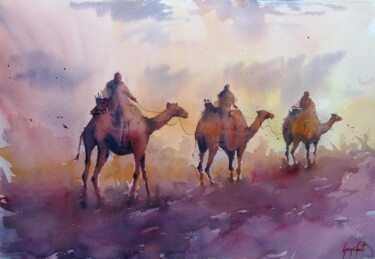 제목이 "Three Kings"인 미술작품 Giorgio Gosti로, 원작, 수채화