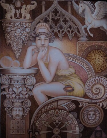 Painting titled "серия: Философия вд…" by Vitalii Gusevskii, Original Artwork, Oil Mounted on Wood Stretcher frame