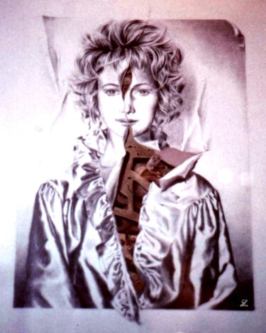 Drawing titled "La femme objet" by Ghislaine Letourneur, Original Artwork, Pencil Mounted on artwork_cat.