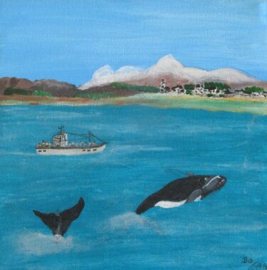 Peinture intitulée "Baleines australes" par Bruno Grégory (BG), Œuvre d'art originale, Acrylique