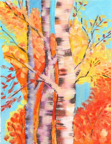 Autumn Whispers Painting titled "Autumn Whispers" by Olga Mednikova, Original Artwork, Acrylic