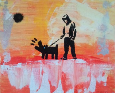 Pittura intitolato "Dog bau Harrig" da Roberto Scala, Opera d'arte originale, Acrilico Montato su Telaio per barella in legno