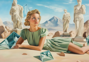 Digital Arts titled "HEIDI" by Pointless Pixels, Original Artwork, AI generated image Mounted on Wood Stretcher frame