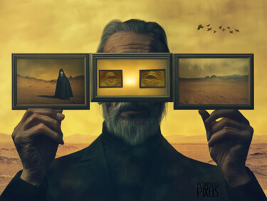 Digital Arts titled "To Choose is to Ren…" by Pointless Pixels, Original Artwork, AI generated image Mounted on Wood Stretch…