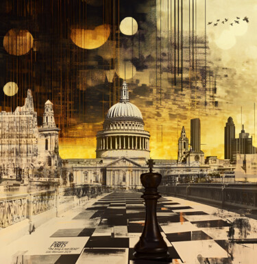 Digital Arts titled "the King is not DEAD" by Pointless Pixels, Original Artwork, AI generated image Mounted on Wood Stretch…