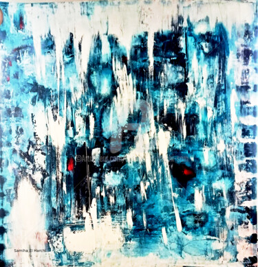 Painting titled "Stalactites" by Samiha El Harchi (Sam), Original Artwork, Acrylic Mounted on Wood Stretcher frame