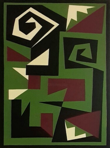 Painting titled "Abstract compositio…" by Cesare Andreoli, Original Artwork, Acrylic