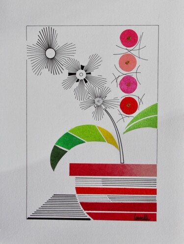Peinture intitulée "24089 Fleurs" par Pascal Cavalli, Œuvre d'art originale, Acrylique