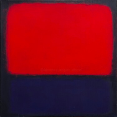 No. 1801_Red cloud II 제목이 "No. 1801_Red cloud…"인 미술작품 Guido Lötscher로, 원작, 기름 나무 들것 프레임에 장착됨