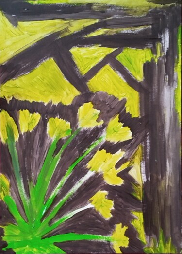 Peinture intitulée "Espérance du vert" par Seny Jasna, Œuvre d'art originale, Acrylique
