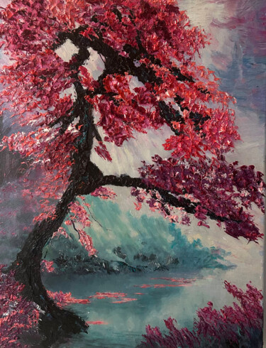 Peinture intitulée "Lilac Ages" par Kenneth Halvorsen, Œuvre d'art originale, Huile Monté sur Châssis en bois