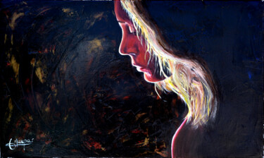 Peinture intitulée "Elle était lumière…" par Jacques Maupas, Œuvre d'art originale, Huile Monté sur Châssis en bois