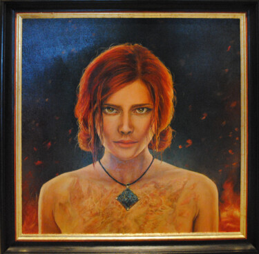 Peinture intitulée "Tris Merigold" par Justyna Adamkowska, Œuvre d'art originale, Huile