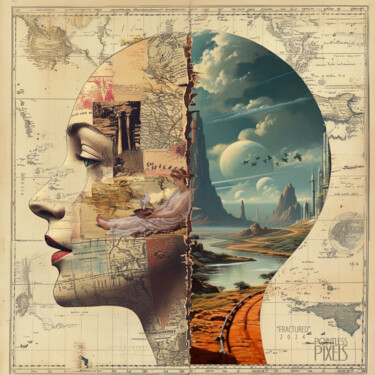 Digital Arts titled "“D(b)ali Day 2”" by Pointless Pixels, Original Artwork, AI generated image Mounted on Wood Stretcher fr…