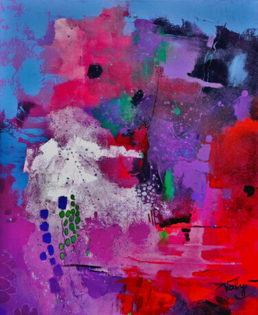Pintura titulada "Un p'tit coin d'cie…" por Mireille Taupin (Valy), Obra de arte original, Acrílico Montado en Bastidor de c…
