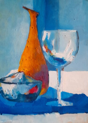 Painting titled "nature morte" by Alexey Zhucovsky, Original Artwork, Oil