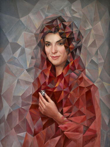 Painting titled "Crystal lady" by Ruslan Vigovsky, Original Artwork, Oil Mounted on artwork_cat.