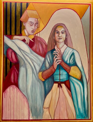 Peinture intitulée "Introspection" par Evangeli Papavassiliou, Œuvre d'art originale, Acrylique